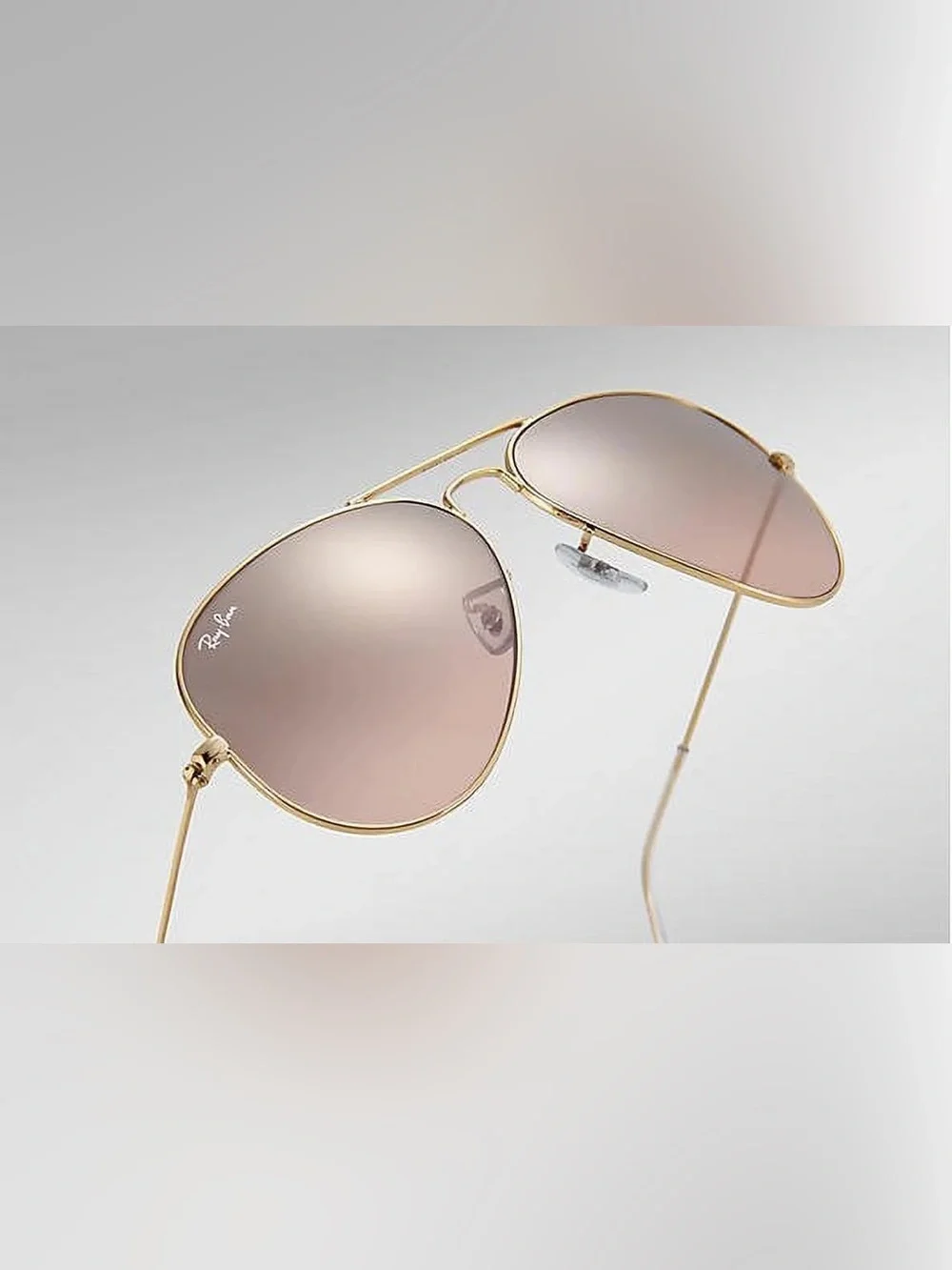 RayBan Aviators Gold/Crystal Brown Pink Silver Mirror 62mm